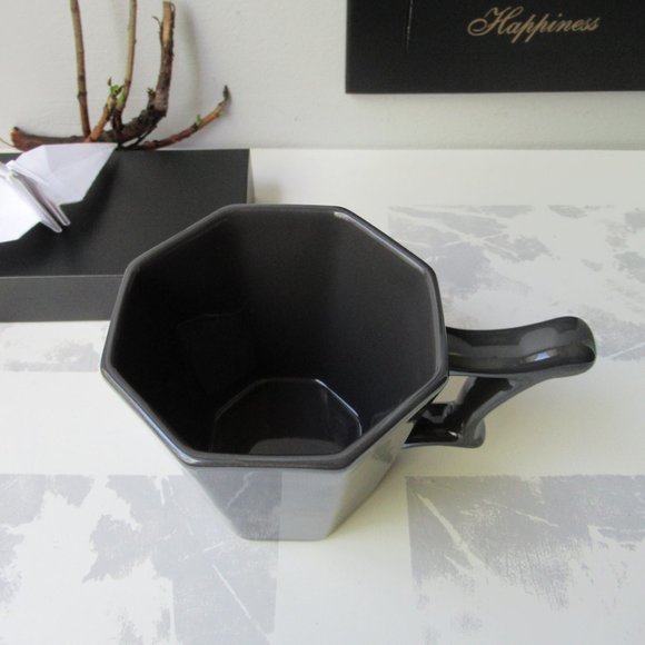 Starbucks 2013 Gunmetal Gray Octagon Ceramic Coffee Tea Mug - Picture 6 of 13